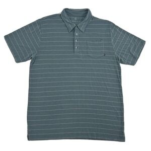 Free Fly Shirt Men XL‎ Gray White Stripes Performance Bamboo Short Sleeve Polo